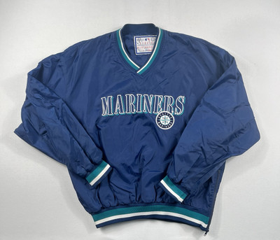 Vintage Logo Athletic Blue Mariners Wind Breaker Jacket Size XL-image