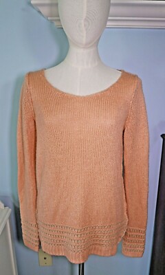 LAUREN CONRAD Soft Pink Sweater sz M NEW Metallic Accents Cozy Fashion Top NWT-image