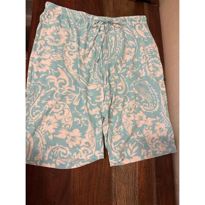 Cool and Calm Women's Pajama Shorts XL Green & White Comfy Sleepwear-image