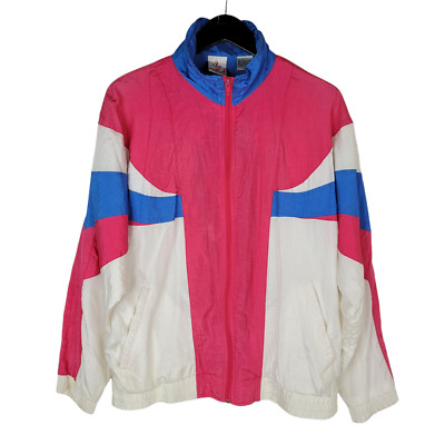 Vintage USA Olympic Windbreaker Jacket Sz Large Pink Wind Jacket JCPenny -image