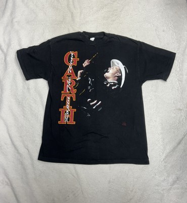 Vintage Garth Brooks Believable Ropin The Wind T-Shirt Country Music Size Large-image