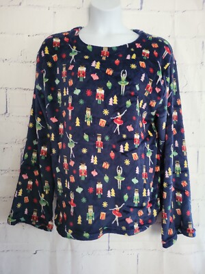 Soft & Cozy Company Pullover Fleece Top Large Christmas Nutcracker Long Sleeve-image