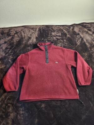 Vintage 90s Woolrich Fleece Snap-T Polartec Jacket Womens Sz Large Red 15232 USA-image