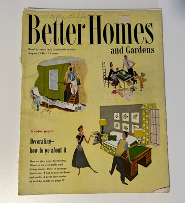 Vtg 1948 AUG Better Homes And Gardens Magazine - Decorating How To Go About It-image