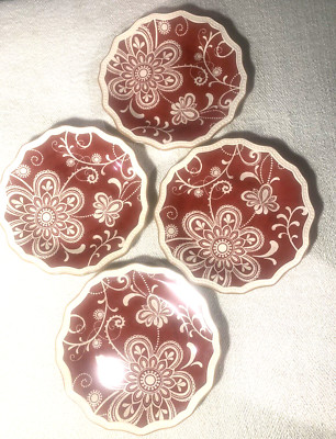 Pier 1 Maribeth Dessert Plates Set of 4 EXCELLENT 9