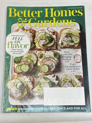 Better Homes Gardens Magazine May 2019 Full on Flavor Cool Cucumbers Hang Basket-image
