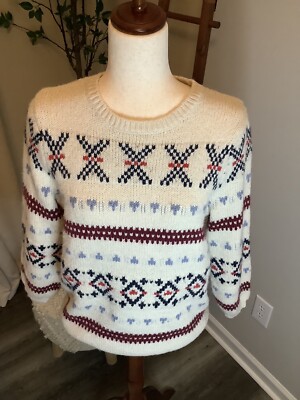 Old Navy Cable Knit Ski Sweater sz S Cozy Comfort Cottage Granny Core-image