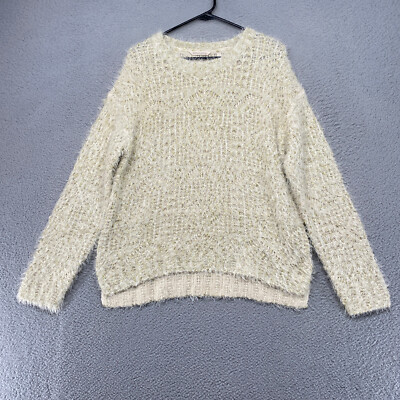 Soft Surroundings Sweater Womens Large Eyelash Pullover Metallic Crew Neck Cozy-image