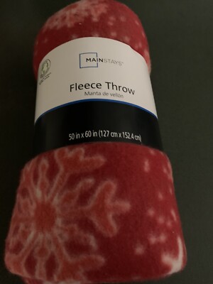 MAINSTAY Fleece Throw Blanket Soft Warm Winter Sofa Blanket Holiday 50