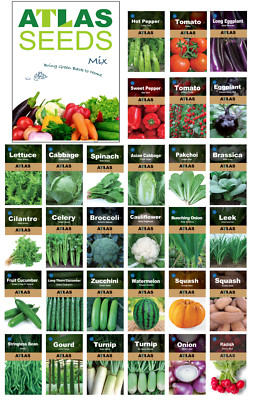 Atlas Vegetable Seeds Survival Garden Kit - Over 50,000 Seeds, 29 Varieties-image