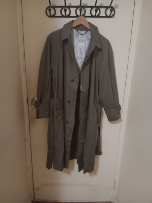 Women's Vintage KENNETH BARNARD Olive Green Trench Coat Raincoat SIZE M.-image