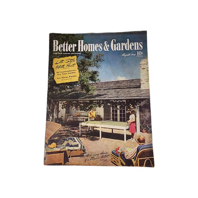 Better Homes & Garden Magazine August 1941 Bildcost Cape Cod in Concrete Vtg-image