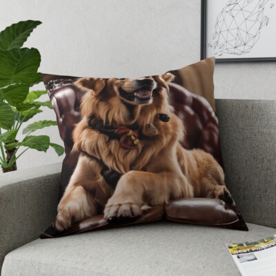 Golden Retriever Custom Decorative Pillow - Cozy up in Canine Comfort-image