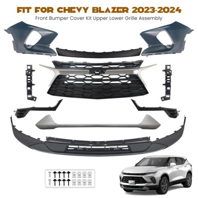Fit For Chevy Blazer 2023 2024 Front Bumper Cover Grille Kit Assembly Complete-image