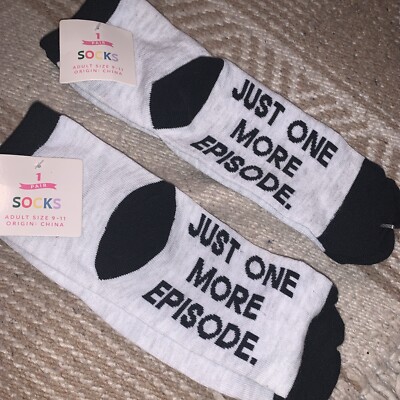 Unbelievably Soft Cozy Black/white  Slipper Socks Sizes 9-11. Just One More Epis-image