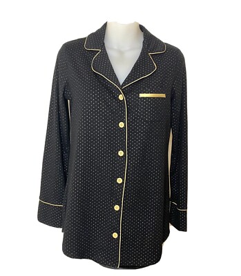 Soma Pajama Top Sz XS Lounge PJ Shirt Button Up Long Sleeve Cozy Comfort BedTime-image