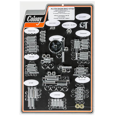 Colony #1008-P Complete Show Bike Kit Chrome Smooth Allen Hardware Harley 85-86-image