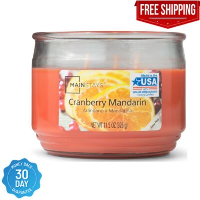 Mainstays Cranberry Mandarin Scented 3-Wick Glass Jar Candle, 11.5 oz.-image