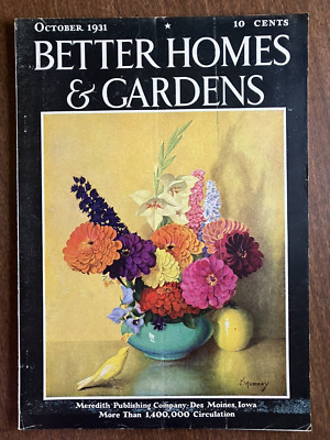 BETTER HOMES & GARDENS October 1931 Zinnia Flower Cover-image