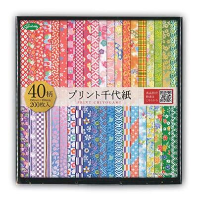 JAPANESE CHIYOGAMI ORIGAMI PAPER 40 Designs 15x15cm 200 sheets JAPAN Import-image