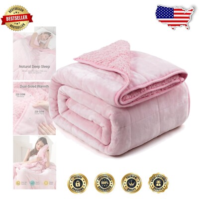 Cozy 20lb Weighted Blanket - Dual-Sided Sherpa Fleece for Better Sleep, 60x80-image