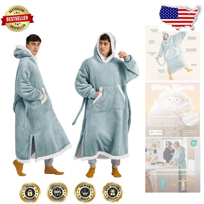 Luxurious Light Green Wearable Hoodie Blanket, Ideal Gift for Any Occasion-image