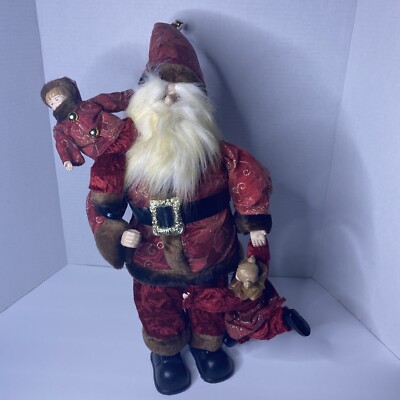 Santa Claus Animated Musical With Children Christ-Brite Wind Up Vintage 18”-image