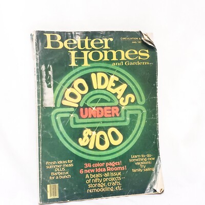 Better Homes and Gardens July 1977 100 Ideas Rooms Storage Crafts Summer Meals-image