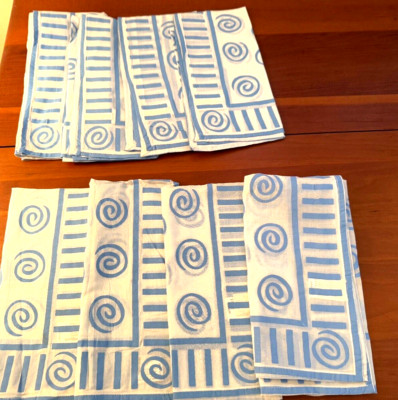 PIER 1 Placemats (8) & Napkins (8) blue white cotton organza light breezey NEW-image
