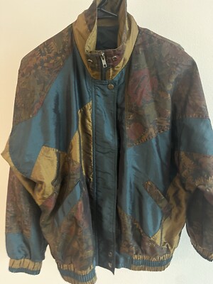 GOLD Vintage Lavon Windbreaker Size Track Jacket Aztec Geometric Green S 90s-image