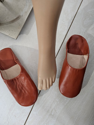 Rust  Leather Babouche Women's Slippers from Rockthekazbah Design-image