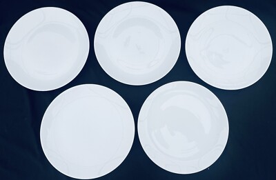 5 Pier 1 Classic Coupe Dinner Plates 10.5” White San Francisco EUC-image