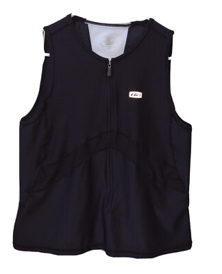 Louis Garneau Cycling 1/4 Zip Jersey Wind Tunnel Women's XL Tank Black White -image