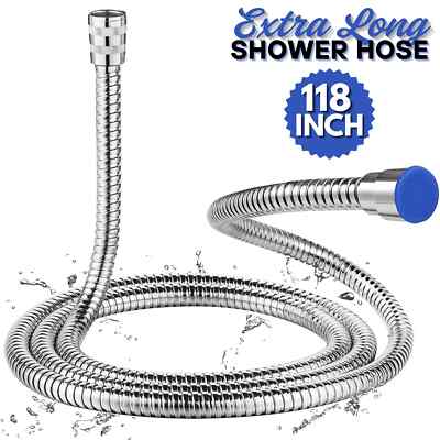 10FT Shower Head Hose Handheld Extra Long Stainless Steel Bathroom Flexible Tube-image