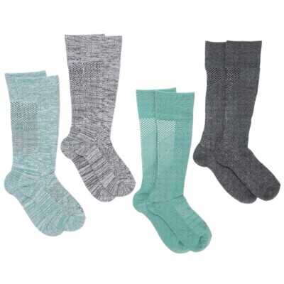 4 Pairs Of TOMMIE COPPER Compression Over-the-Calf Socks Size Large Zinc+Copper-image