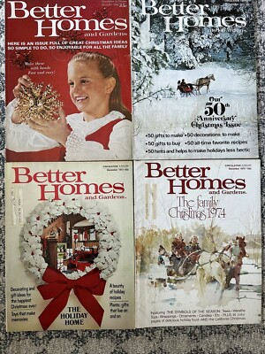 4 Vintage Better Homes And Gardens Christmas December Magazines 1966, 72, 73,77-image