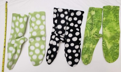 3 Pair Of Handmade Women's Fleece Socks! Size 7 - 7.5! Soft & Cozy! Lot 15-image