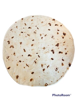 Zulay Kitchens Giant Tortilla Burrito Throw Blanket Soft Cozy Round 60”-image
