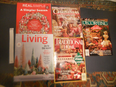CHRISTMAS 5 Lot Better Homes & Gardens 1991 ORNAMENTS Traditional HOMES Magazine-image