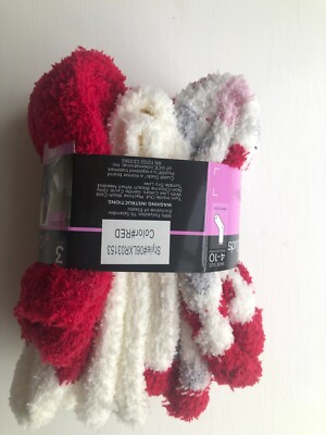 CUDDL DUDS 3 pairs WOMENS LOUNGE SLEEP slipper SOCKS SOFT COZY Fits 4-10 one sz-image
