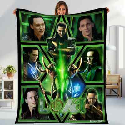 Loki Fleece Blanket - God of Mischief Tom Hiddleston Cozy Throw-image