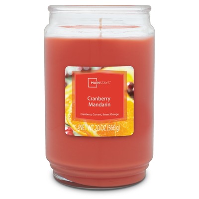 Mainstays Cranberry Mandarin Scented Single Wick Candle, 20 oz.-image