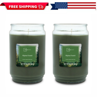 (Pack of 2) Mainstays Alpine Forest Scented Single-Wick Glass Jar Candle, 20 oz-image