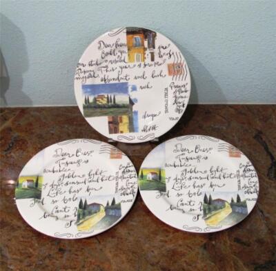 Set of 3 Rosanna Import Made in Italy TUSCANY POSTCARD-8 3/8