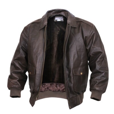 Vintage Leather Classic A-2 Brown Bomber Jacket Men's XL Model#22443-image