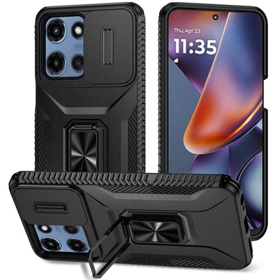 For Moto G 2025 Case Rugged Complete Protection Magnetic Stand + Tempered Glass-image