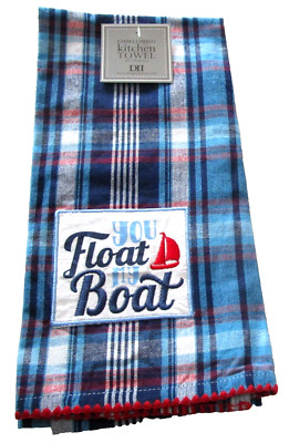 NAUTICAL RMBELLISHED Kitchen Towel ~ 100% Cotton ~ 18