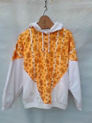Vintage MITO Sportwear Smock Womens Medium Orange White Logo Wind breaker-image