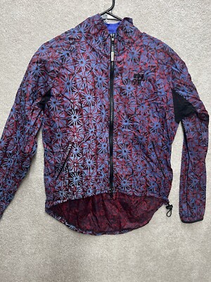 Vintage Insport Size M Reflective Windbreaker Sport Jacket Red and Blue Floral-image