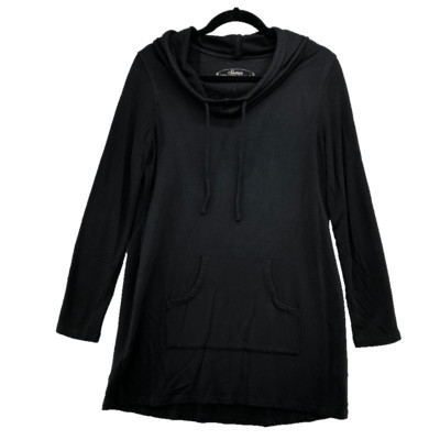 Soma Lounge Shirt Womens Small Black Hooded Mid Legging Length Comfort Cozy-image